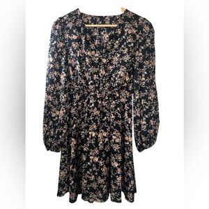 Cupshe Floral Peasant Sleeve Mini Dress V Neck Spring Wedding Women’s Medium